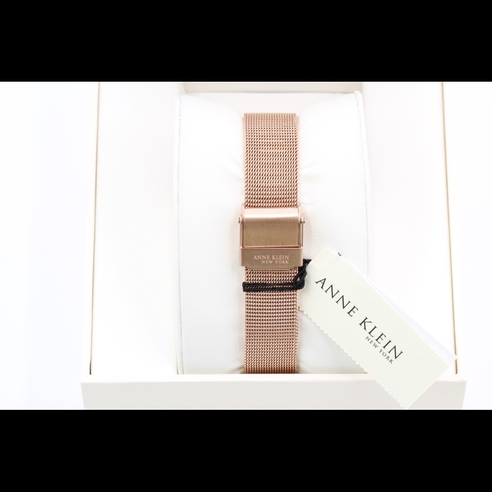 Anne Klein Womens Rose Gold Mesh Watch Crystal New - Picture 6 of 8